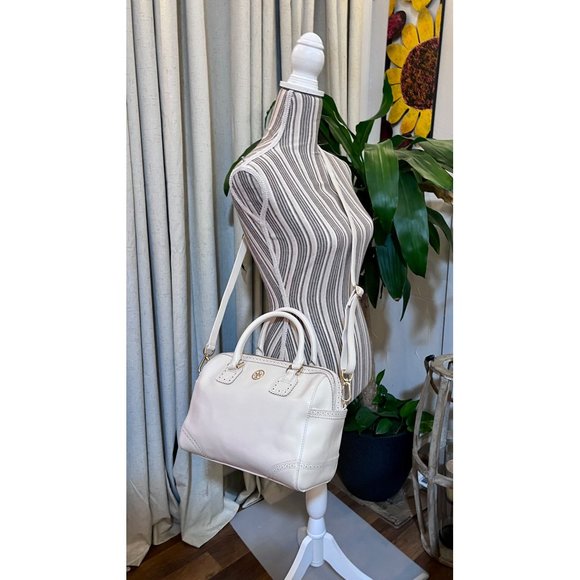 ♦️AUTHENTIC TORY BURCH WHITE RIBBON ROBINSON TOTE/SHOULDER BAG - Picture 14 of 15